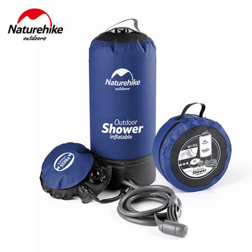 Naturehike 11L Camping Shower Water Bag Faucet Portable Inflatable Car Washing Pressure Shower Bag outdoor tools